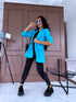 Basket blue, ONE SIZE jacket with gathered sleeves